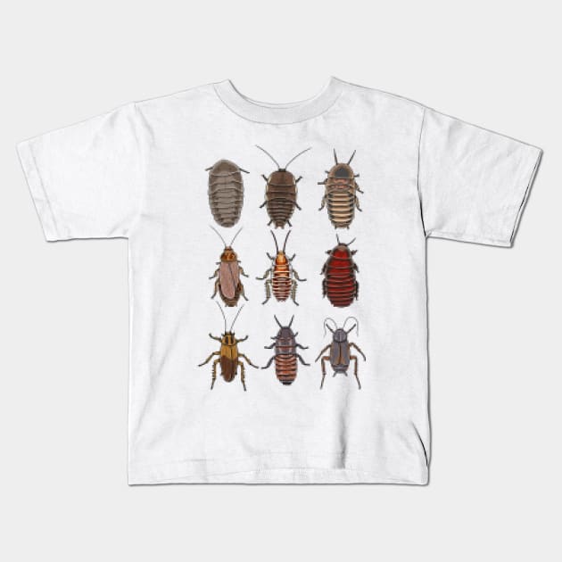 8bit pixel cockroach pattern Kids T-Shirt by Artbychb